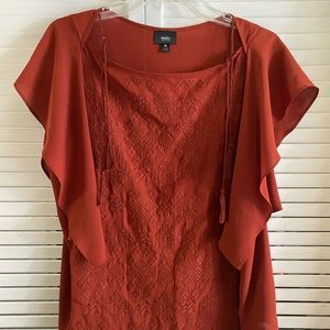 Burgundy short sleeved blouse